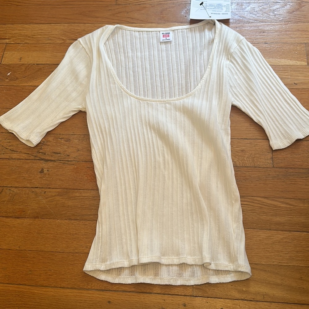 Re/Done White Short Sleeve Tee - Picture 2 of 4